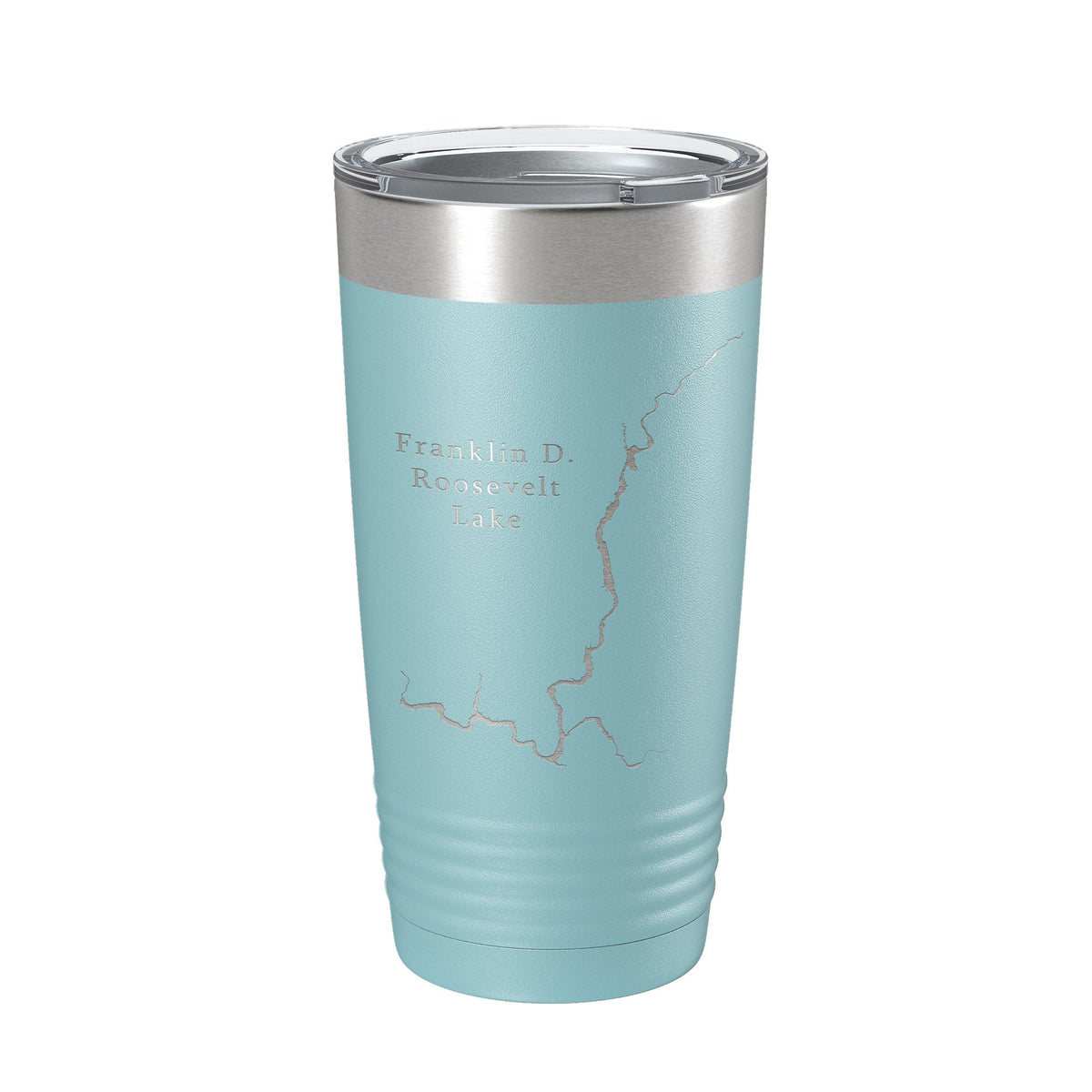 Franklin D. Roosevelt Lake Map Tumbler Travel Mug Insulated Laser Engraved Coffee Cup Washington 20 oz
