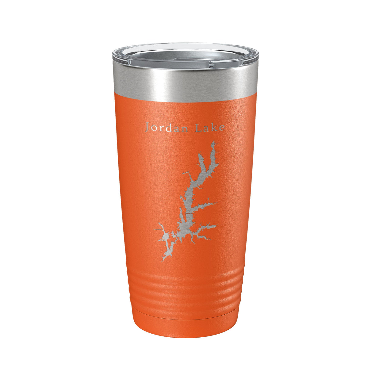 Jordan Lake B. Everett Map Tumbler Travel Mug Insulated Laser Engraved Coffee Cup North Carolina 20 oz