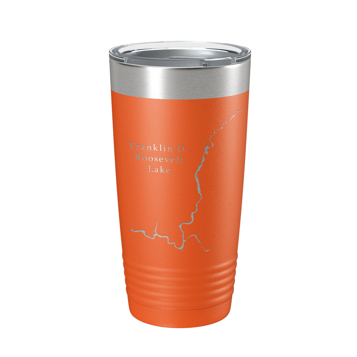 Franklin D. Roosevelt Lake Map Tumbler Travel Mug Insulated Laser Engraved Coffee Cup Washington 20 oz