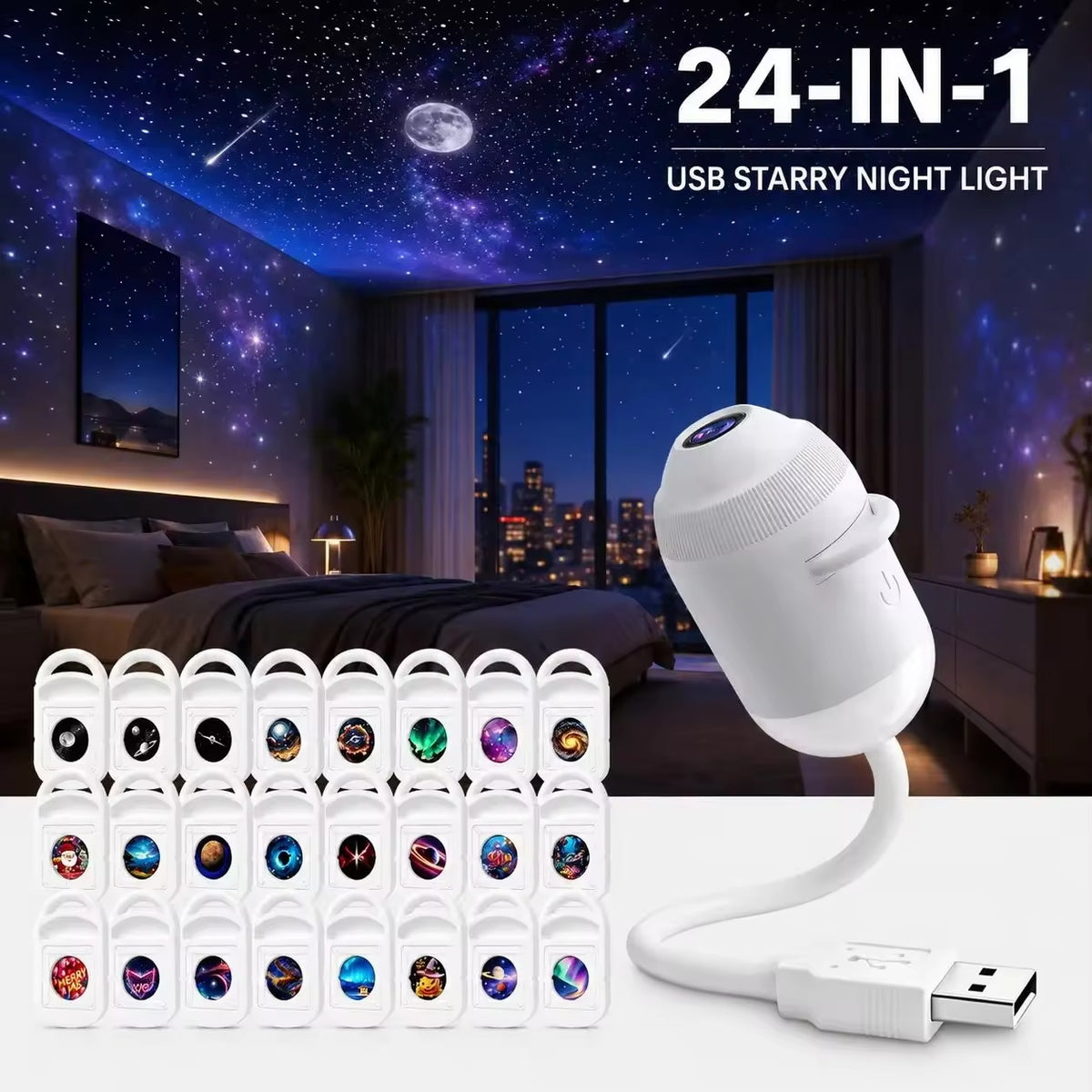 Best Seller Christmas New Smart Romantic 3D Starry Ocean Projection Night Lamp Led Cosmic Starry Sky Projector Lamp for Home Use