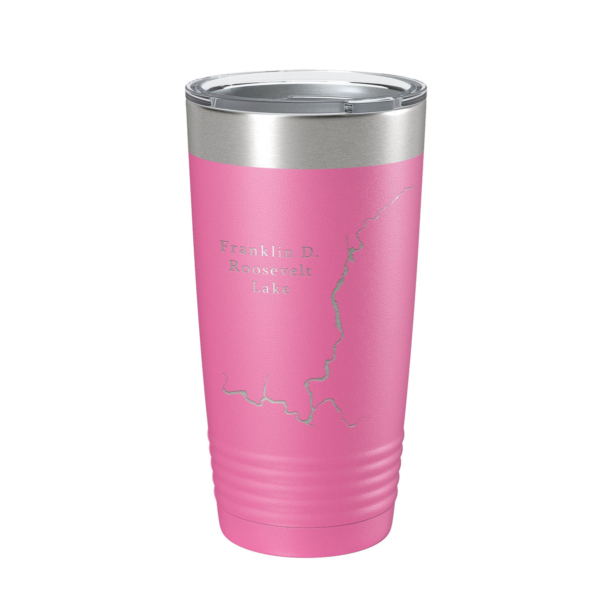 Franklin D. Roosevelt Lake Map Tumbler Travel Mug Insulated Laser Engraved Coffee Cup Washington 20 oz