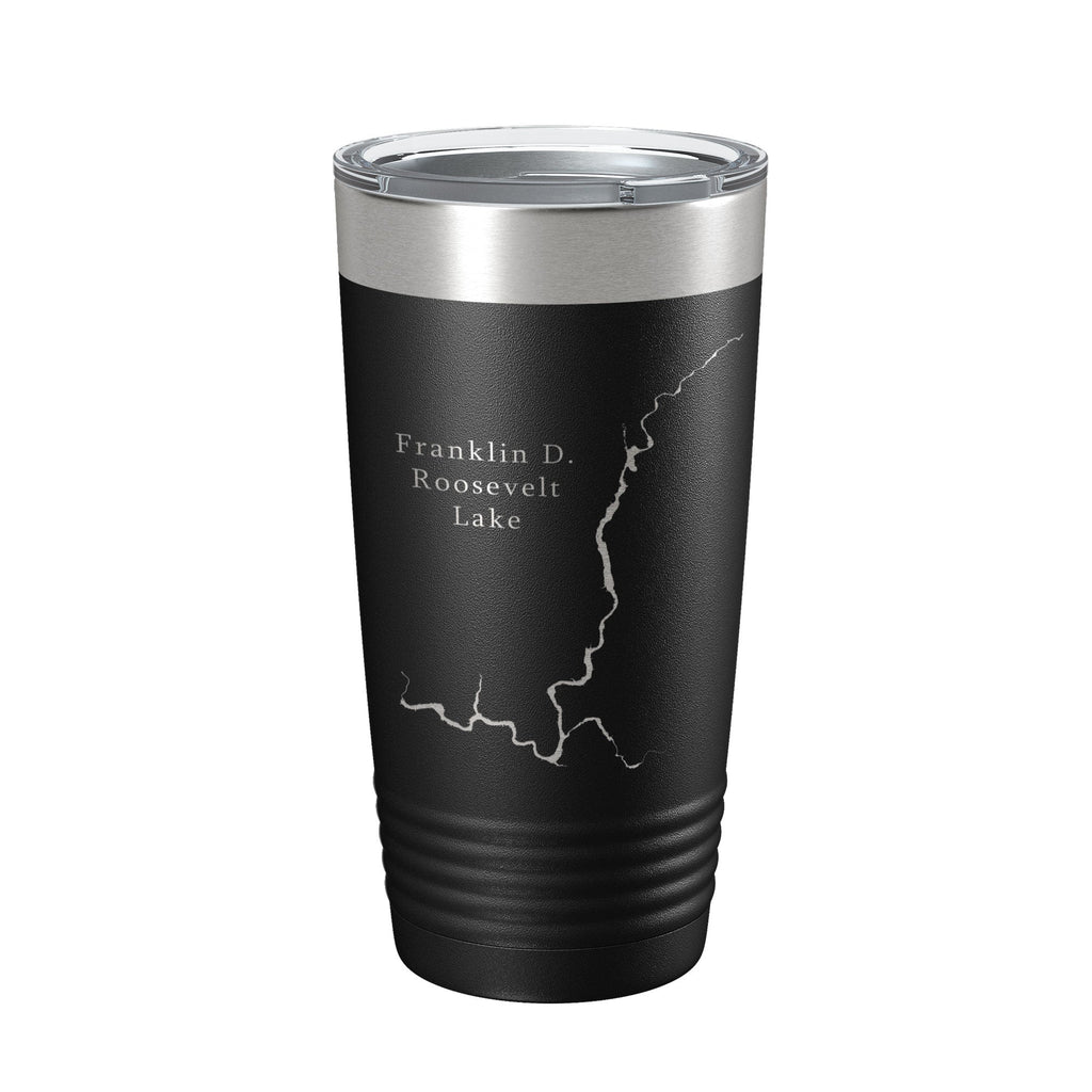 Franklin D. Roosevelt Lake Map Tumbler Travel Mug Insulated Laser Engraved Coffee Cup Washington 20 oz