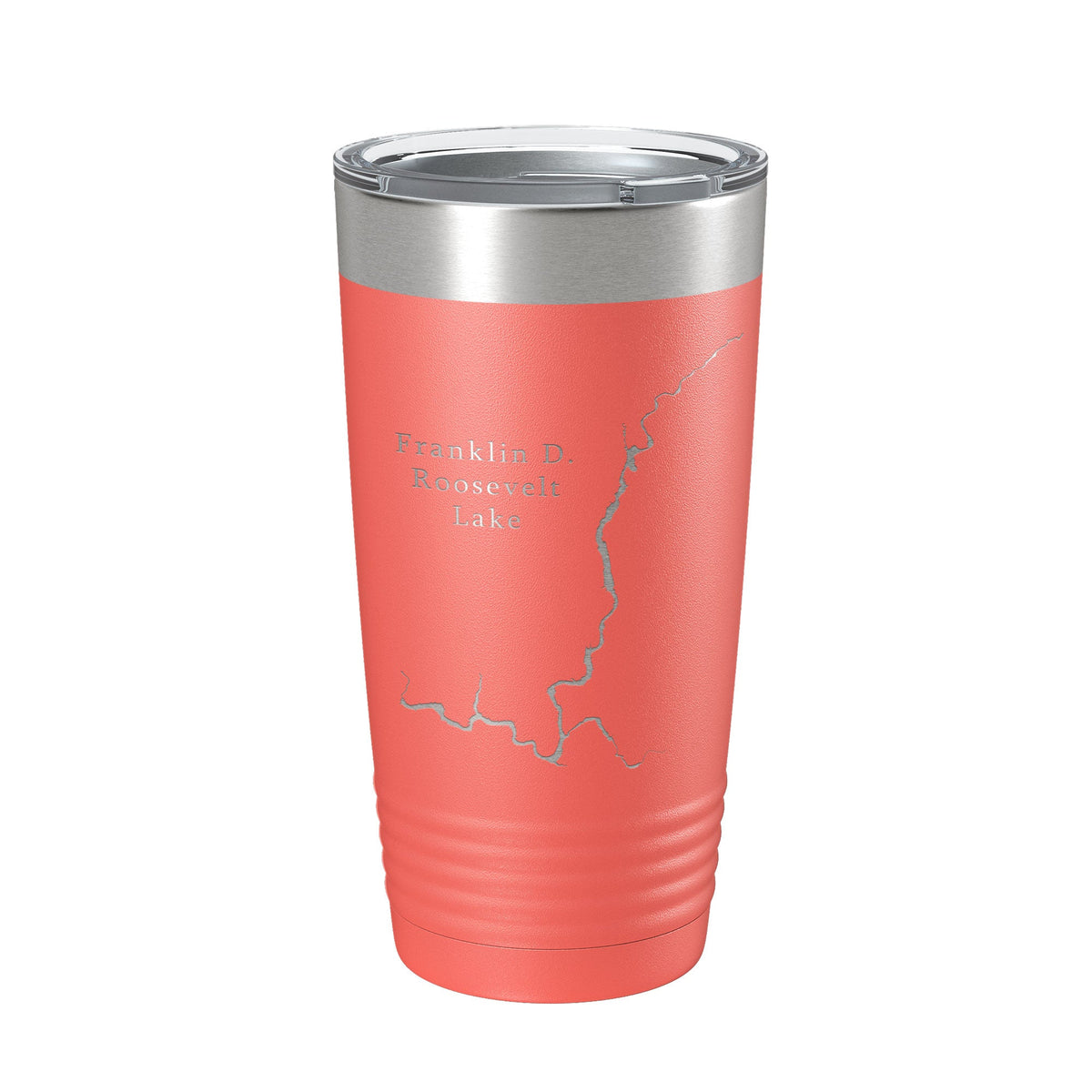 Franklin D. Roosevelt Lake Map Tumbler Travel Mug Insulated Laser Engraved Coffee Cup Washington 20 oz