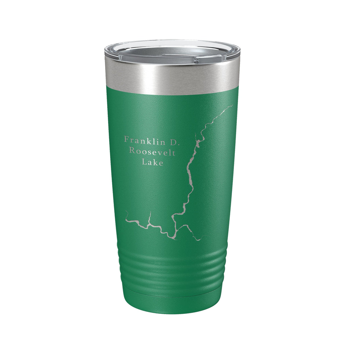Franklin D. Roosevelt Lake Map Tumbler Travel Mug Insulated Laser Engraved Coffee Cup Washington 20 oz