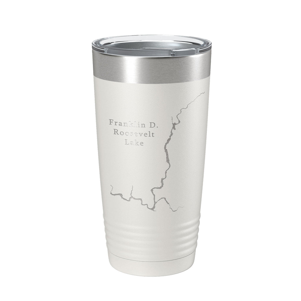 Franklin D. Roosevelt Lake Map Tumbler Travel Mug Insulated Laser Engraved Coffee Cup Washington 20 oz