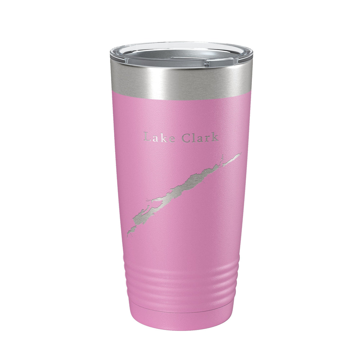 Lake Clark Map Tumbler Travel Mug Insulated Laser Engraved Coffee Cup Alaska 20 oz