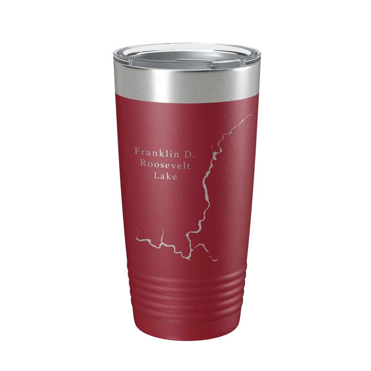 Franklin D. Roosevelt Lake Map Tumbler Travel Mug Insulated Laser Engraved Coffee Cup Washington 20 oz