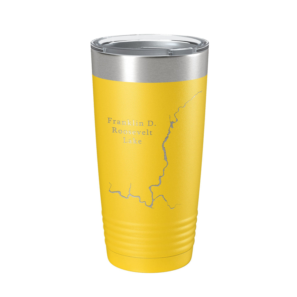 Franklin D. Roosevelt Lake Map Tumbler Travel Mug Insulated Laser Engraved Coffee Cup Washington 20 oz