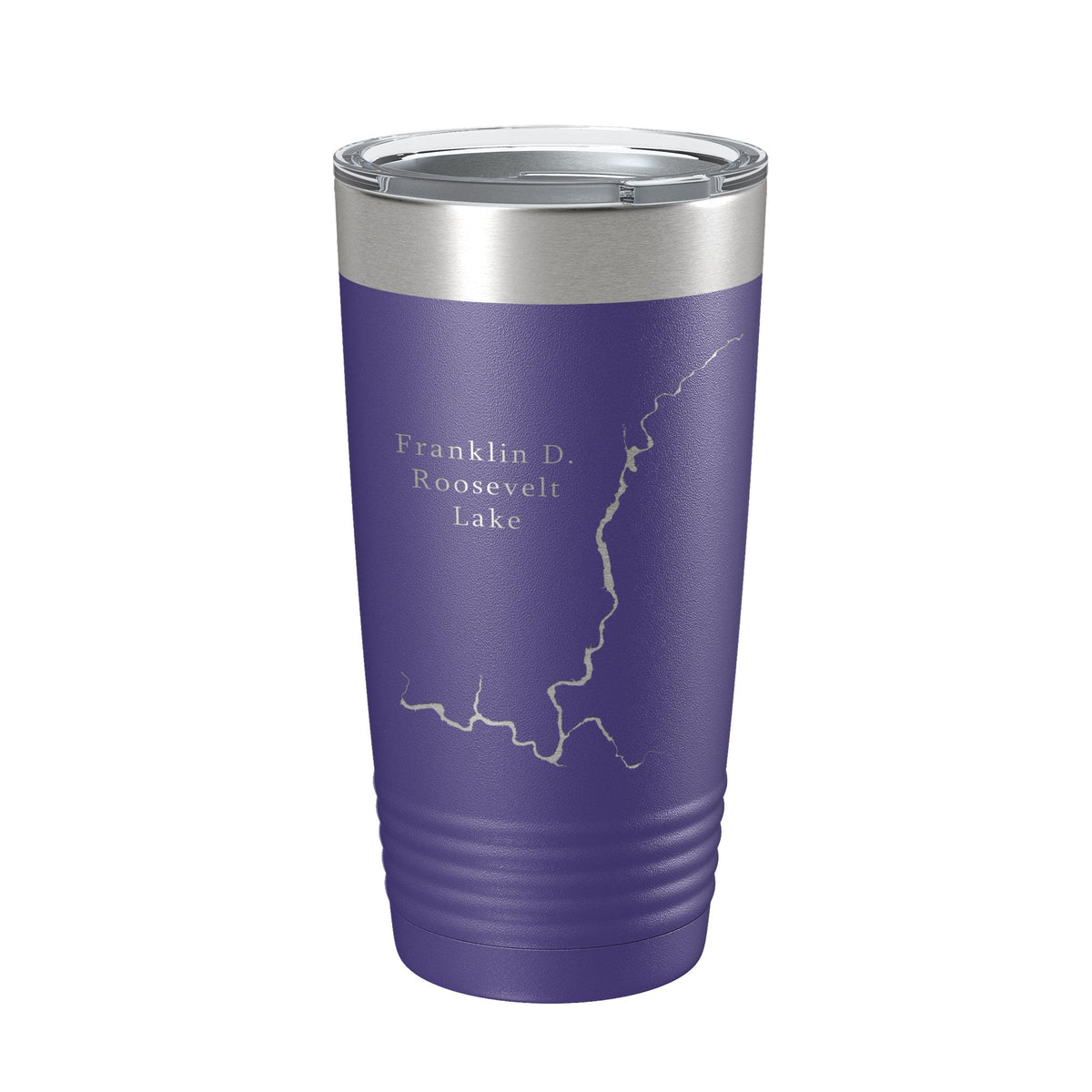 Franklin D. Roosevelt Lake Map Tumbler Travel Mug Insulated Laser Engraved Coffee Cup Washington 20 oz