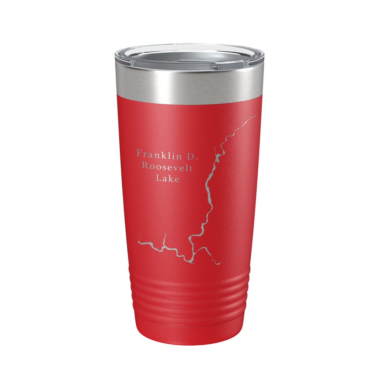 Franklin D. Roosevelt Lake Map Tumbler Travel Mug Insulated Laser Engraved Coffee Cup Washington 20 oz