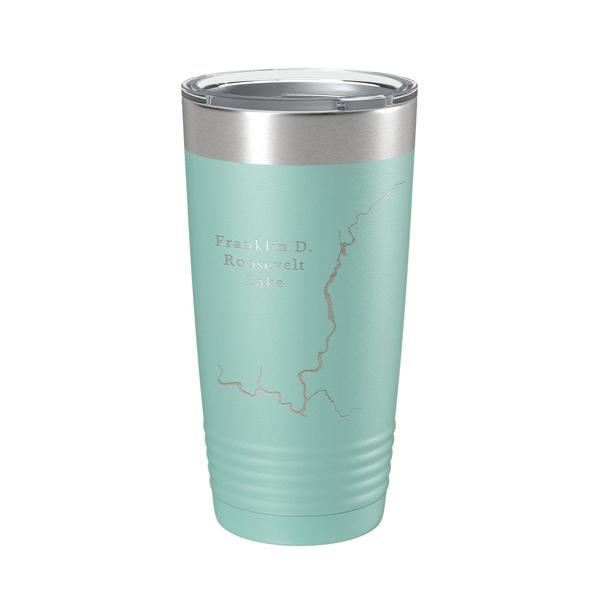 Franklin D. Roosevelt Lake Map Tumbler Travel Mug Insulated Laser Engraved Coffee Cup Washington 20 oz